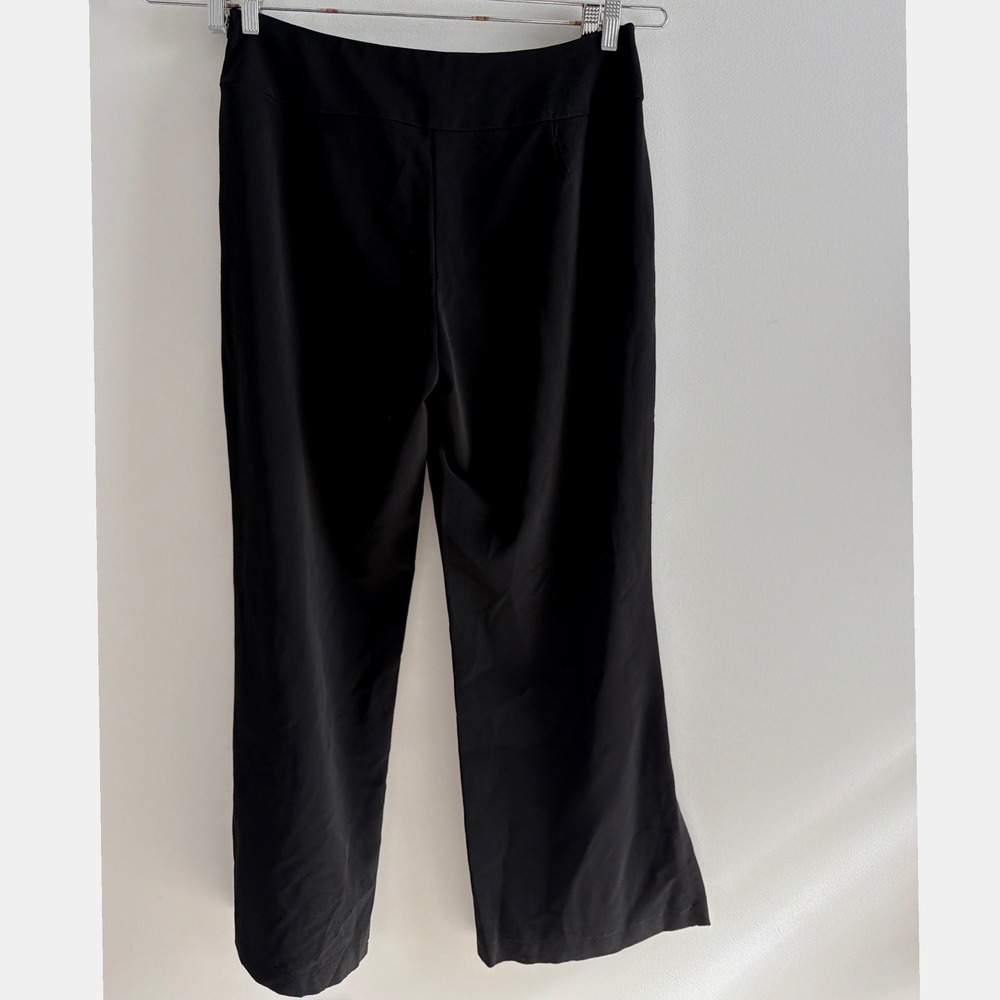 White House Black Market Wide Leg Pants Black Polyester Minimalist Side Slit 14 - Picture 3 of 11